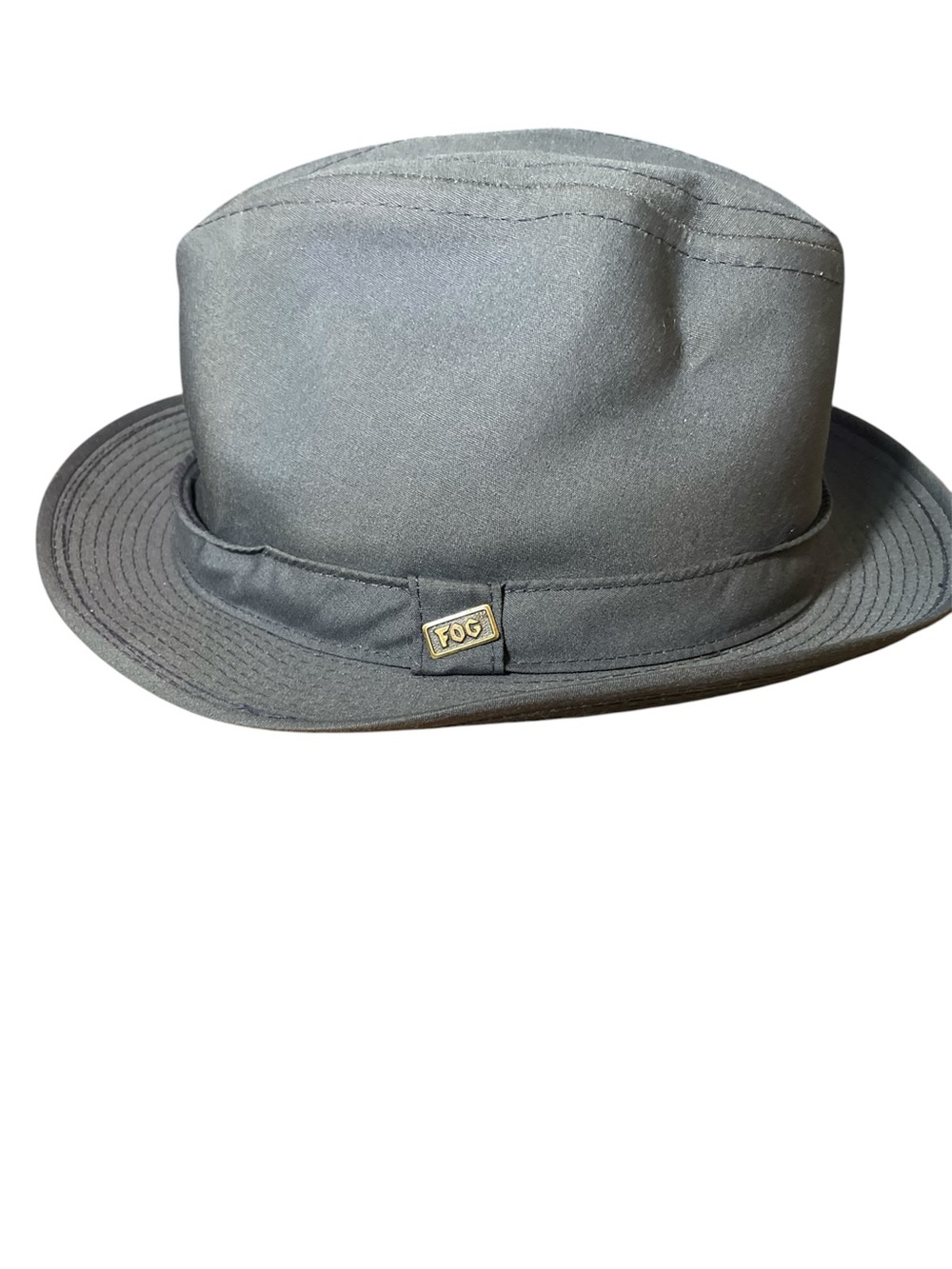 London Fog Men's Navy Solid Fedora Hat Size 7 1/4 Classic Brim Style